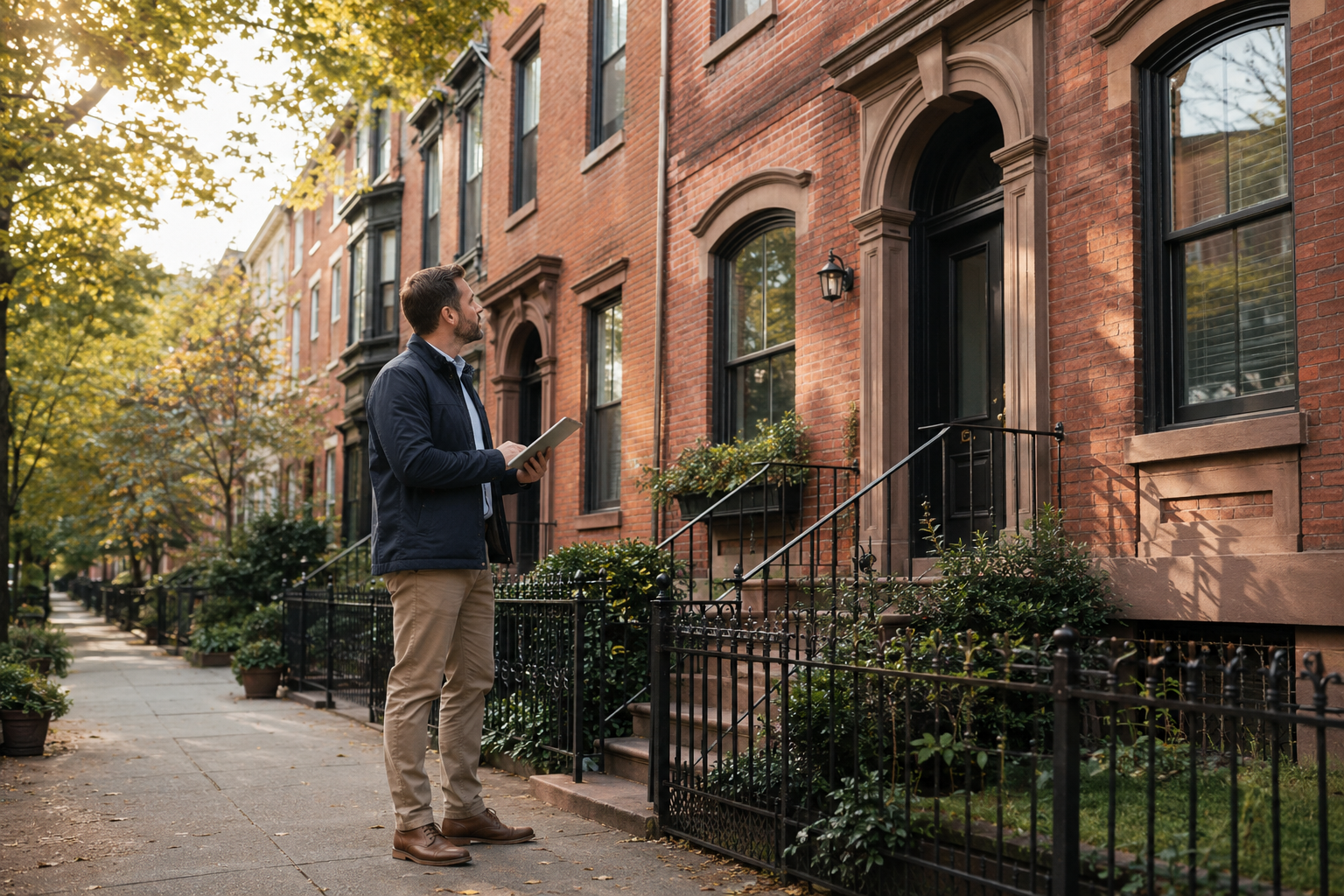 A property professional reviewing a New York residential building